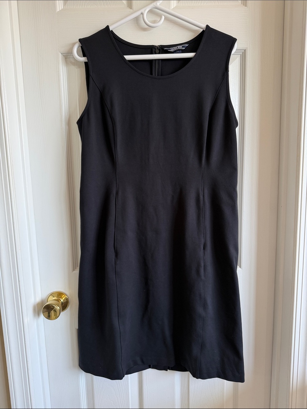 Lands' End Black Sleek Sleeveless Mini Dress
